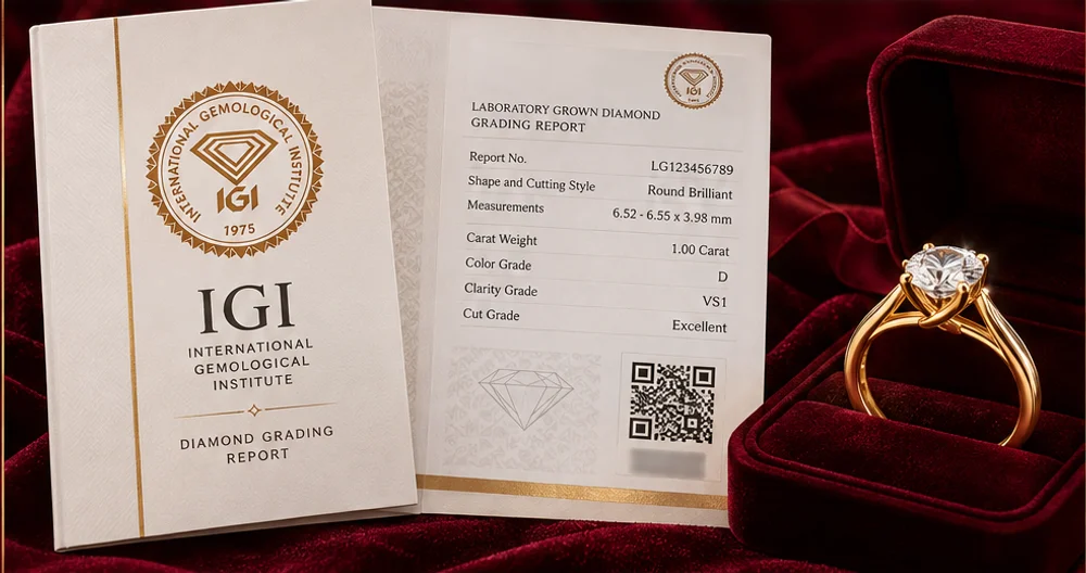 IGI concept artwork, not an issued certificate